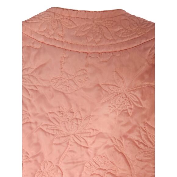 Neiman Marcus Pink Quilted Jacket Sz M Vintage Floral Pattern - Picture 5 of 7